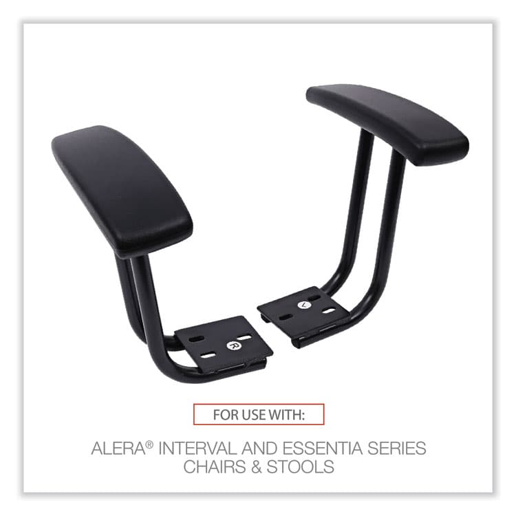ALERA Optional Fixed Height T-Arms for Alera Essentia and Interval Series Chairs, Black, 2/Set (ALEIN49AKB10B) thumbnail 3