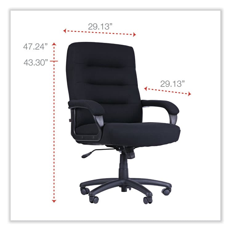 ALERA Alera Kesson Series High-Back Office Chair, Supports Up to 300 lb, 19.21" to 22.7" Seat Height, Black (ALEKS4110) thumbnail 2