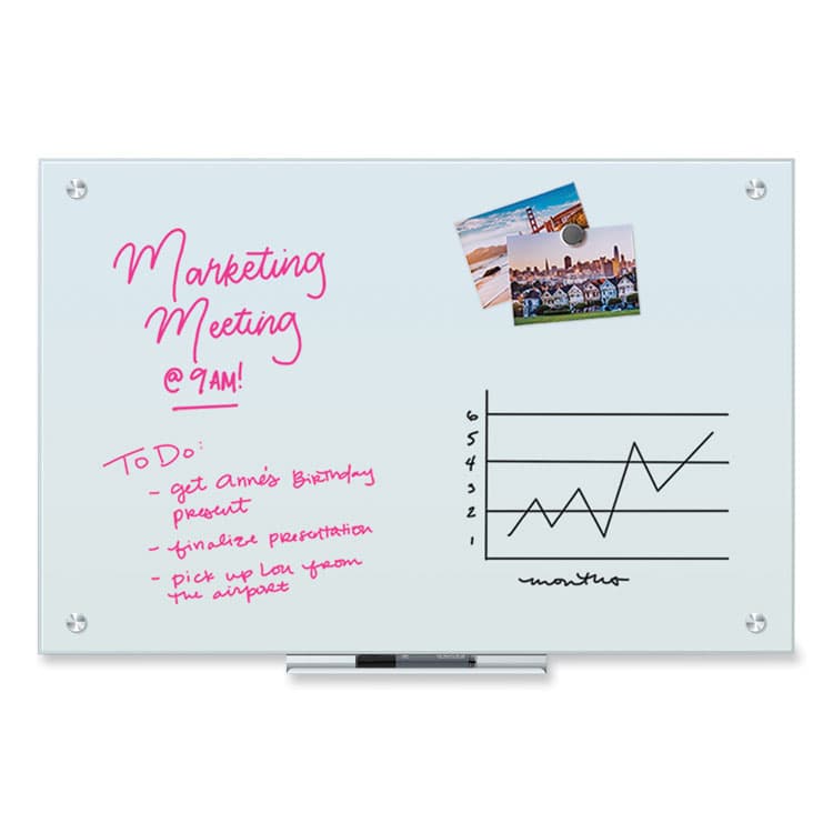 U BRANDS Glass Dry Erase Board, 36" x 24" (Actual Size: 35" x 23"), White Surface (UBR2298U0001) thumbnail 2