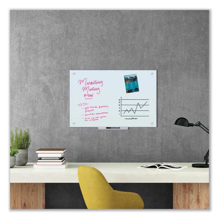 U BRANDS Glass Dry Erase Board, 36" x 24" (Actual Size: 35" x 23"), White Surface (UBR2298U0001) thumbnail 4