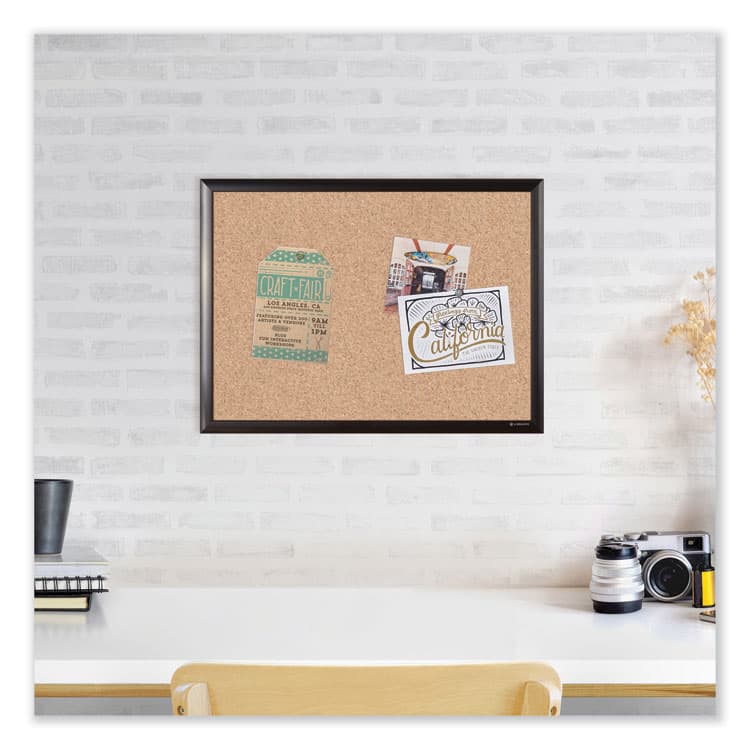 U BRANDS Cork Bulletin Board with Aluminum Frame, 72" x 48" (Actual Size: 70" x 47"), Tan Surface, Black Aluminum Frame (UBR2882U0001) thumbnail 4