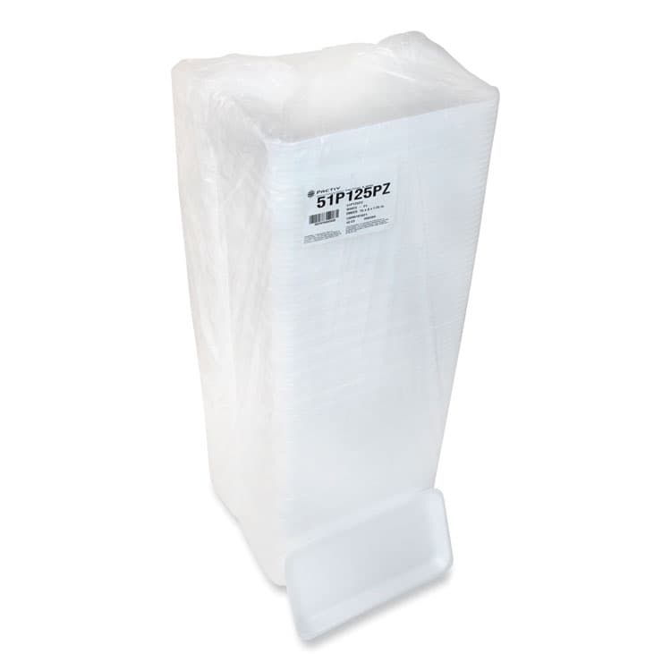 PACTIV EVERGREEN CORPORATION Supermarket Tray, #25PZ, 15 x 8 x 1.25, White, Foam, 200/Carton (PCT51P125PZ) thumbnail 2