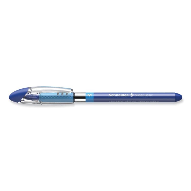 SCHNEIDER Slider Basic Ballpoint Pen, Stick, Medium 0.8 mm, Blue Ink, Blue Barrel, 10/Box (RED151103) thumbnail 4