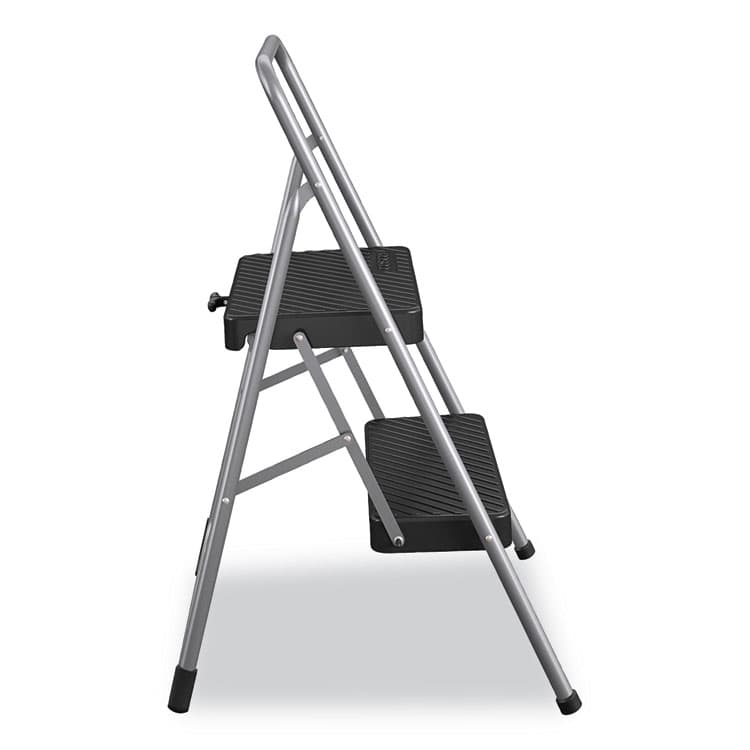 COSCO 2-Step Folding Steel Step Stool, 200 lb Capacity, 28.13" Working Height, Cool Gray (CSC11137PBL1E) thumbnail 4