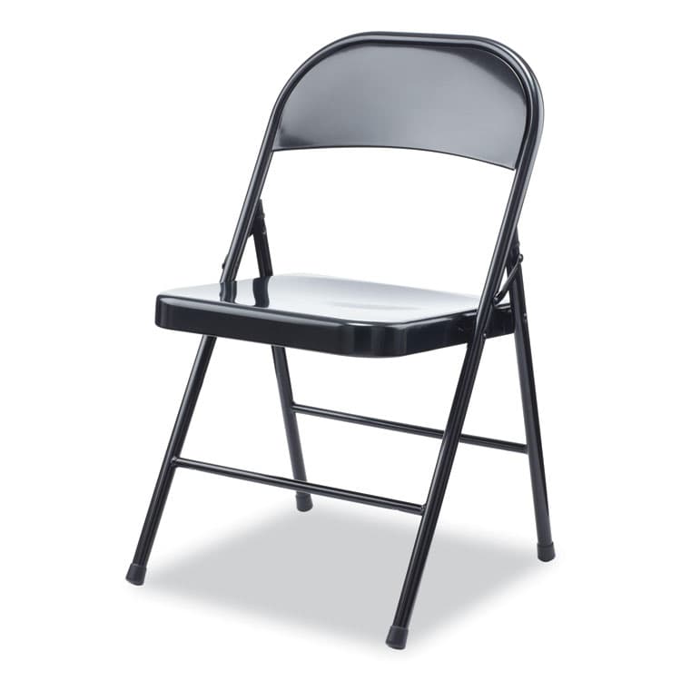 ALERA Armless Steel Folding Chair, Supports Up to 275 lb, Black Seat, Black Back, Black Base, 4/Carton (ALECA941) thumbnail 2