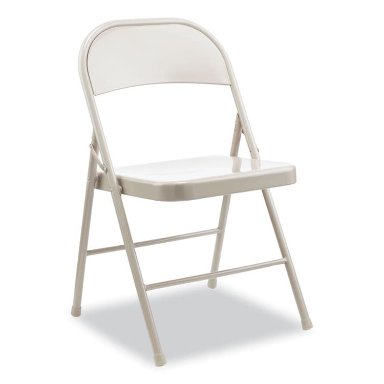 ALERA Armless Steel Folding Chair, Supports Up to 275 lb, Taupe Seat, Taupe Back, Taupe Base, 4/Carton (ALECA944)