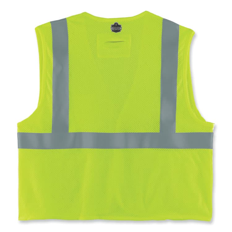 ERGODYNE CORPORATION GloWear 8263FRHL Class 2 FR Safety Economy Hook and Loop Vest, Modacrylic Mesh/Cotton, 4X-Large/5X-Large, Lime (EGO21869) thumbnail 2