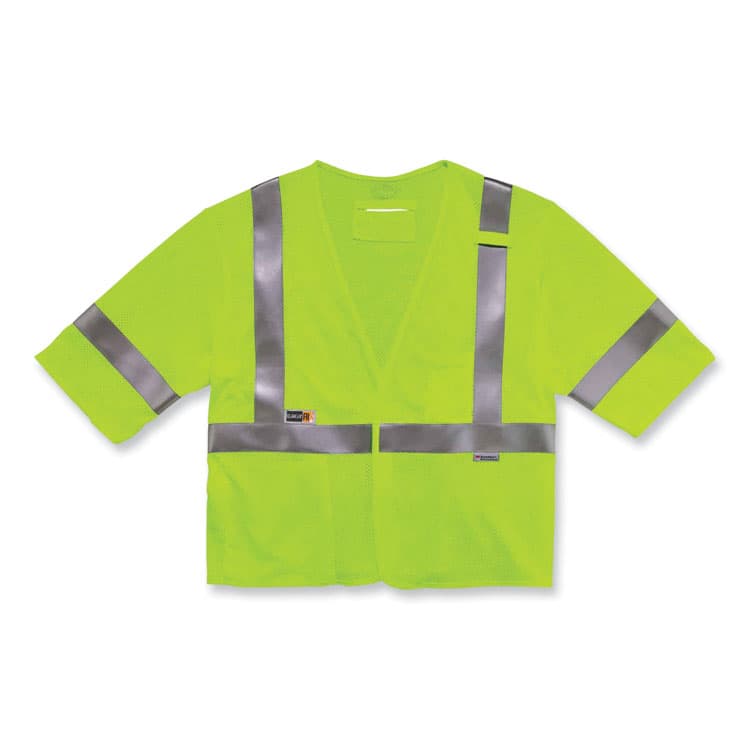 ERGODYNE CORPORATION GloWear 8356FRHL Class 3 FR Hook and Loop Safety Vest with Sleeves, Modacrylic, 2X-Large/3X-Large, Lime (EGO22217) thumbnail 2