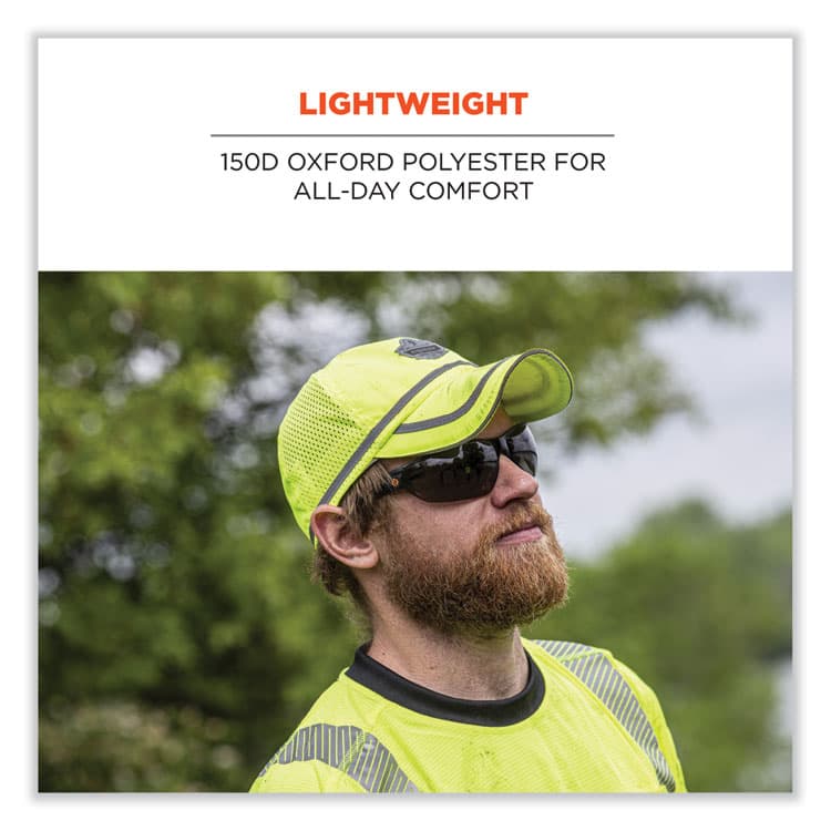 ERGODYNE CORPORATION GloWear 8930 Hi-Vis Baseball Cap, Polyester, One Size Fits Most, Lime (EGO23239) thumbnail 3