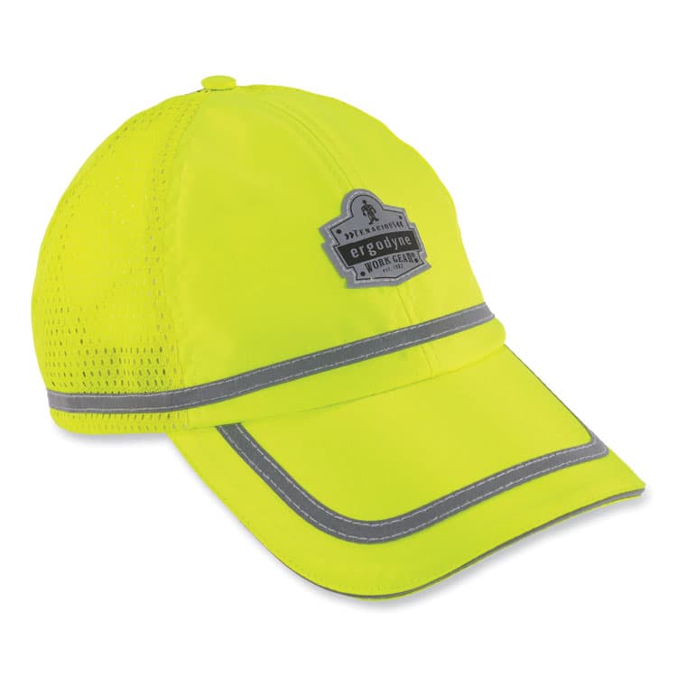ERGODYNE CORPORATION GloWear 8930 Hi-Vis Baseball Cap, Polyester, One Size Fits Most, Lime (EGO23239)