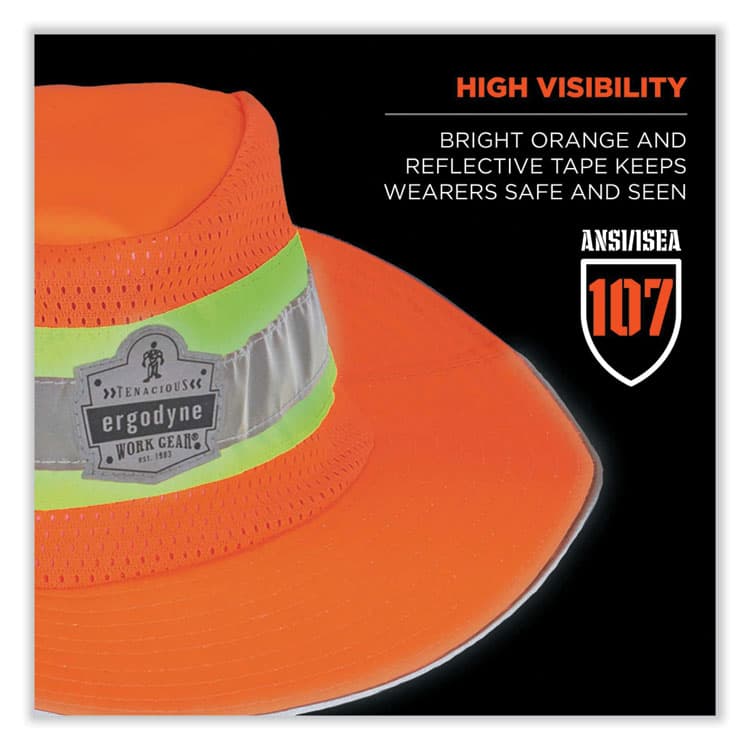 ERGODYNE CORPORATION GloWear 8935 Hi-Vis Ranger Sun Hat, Polyester, Small/Medium, Orange (EGO23257) thumbnail 3