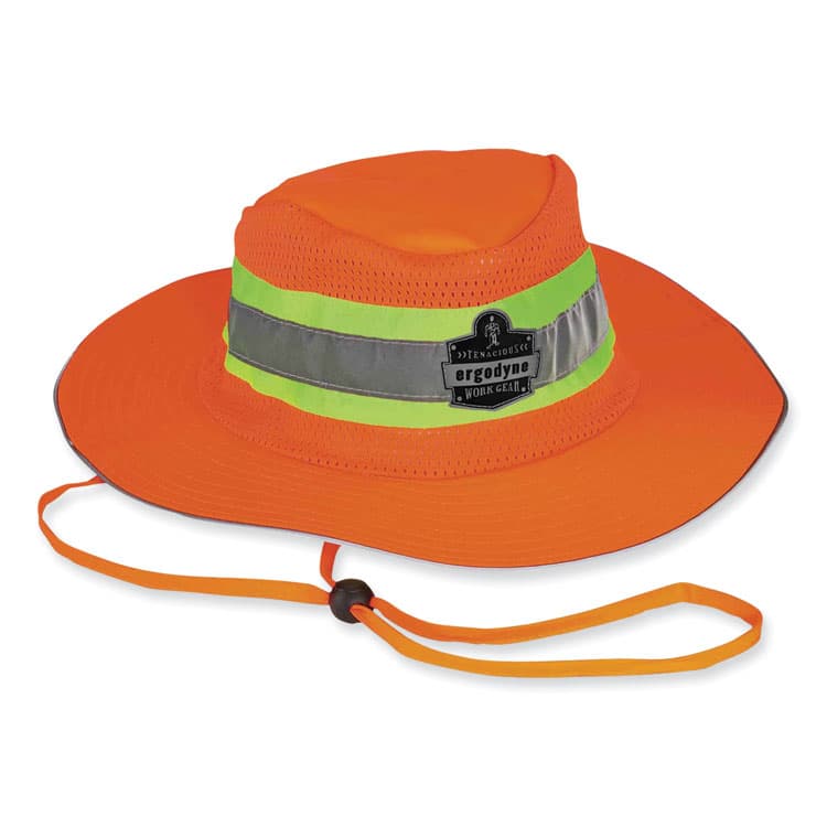 ERGODYNE CORPORATION GloWear 8935 Hi-Vis Ranger Sun Hat, Polyester, Small/Medium, Orange (EGO23257)