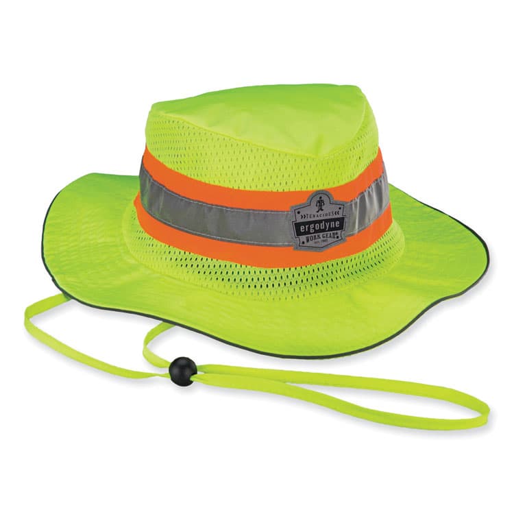 ERGODYNE CORPORATION GloWear 8935 Hi-Vis Ranger Sun Hat, Polyester, Small/Medium, Lime (EGO23259)