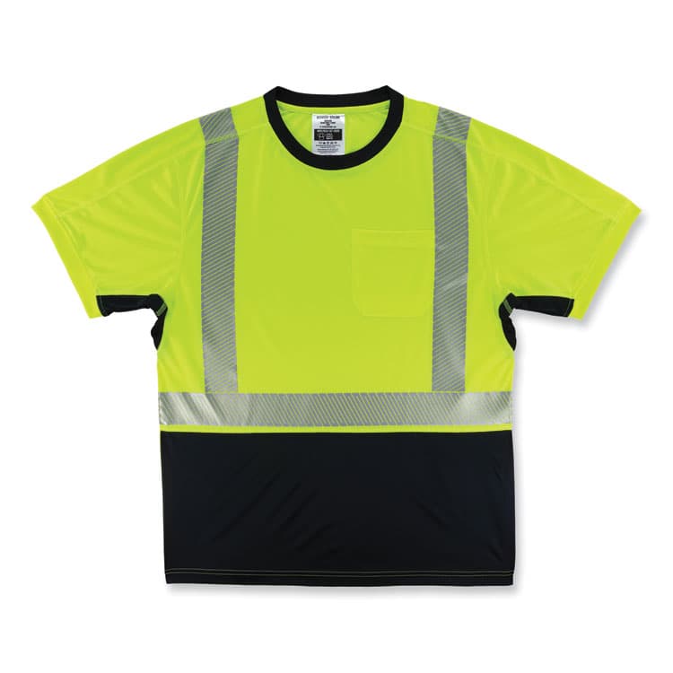 ERGODYNE CORPORATION GloWear 8283BK Class 2 Lightweight Performance Hi-Vis T-Shirt, Polyester, Medium, Lime (EGO23503)