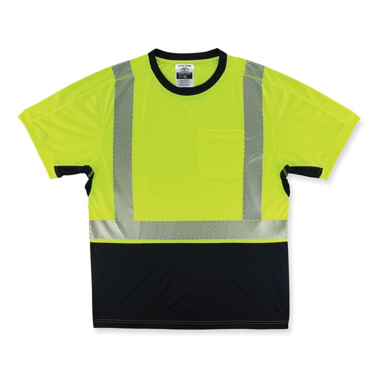 ERGODYNE CORPORATION GloWear 8283BK Class 2 Lightweight Performance Hi-Vis T-Shirt, Polyester, Large, Lime (EGO23504)