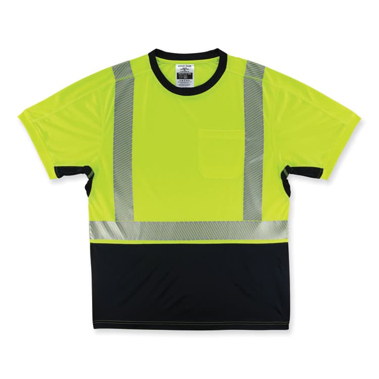 ERGODYNE CORPORATION GloWear 8283BK Class 2 Lightweight Performance Hi-Vis T-Shirt, Polyester, X-Large, Lime (EGO23505)