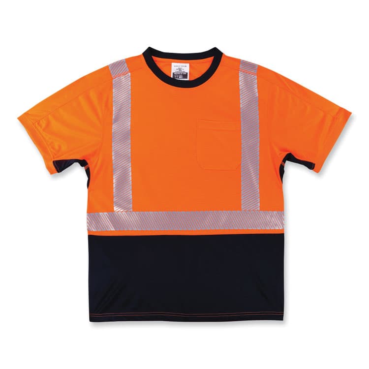 ERGODYNE CORPORATION GloWear 8283BK Class 2 Lightweight Performance Hi-Vis T-Shirt, Polyester, 3X-Large, Orange (EGO23517)