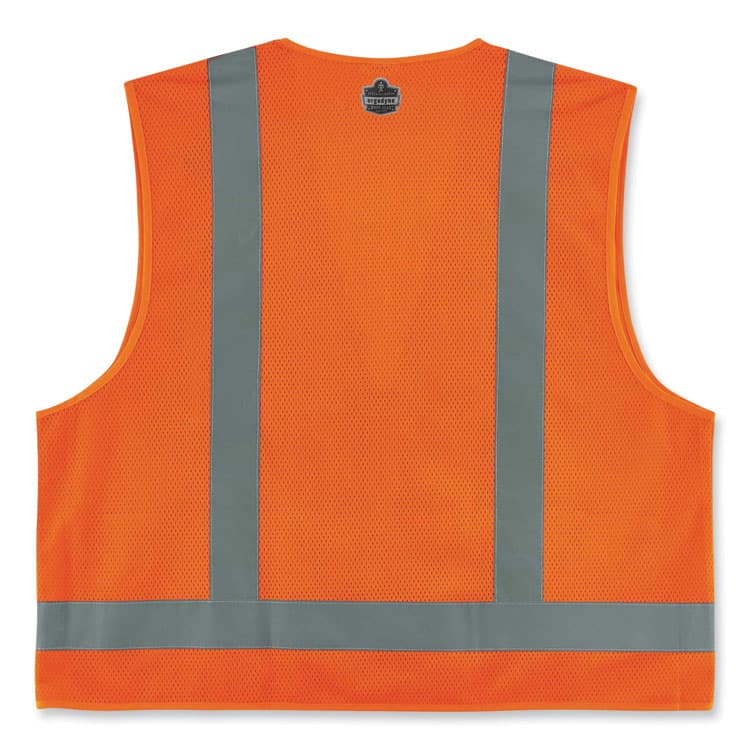ERGODYNE CORPORATION GloWear 8249Z Class 2 Economy Surveyors Zipper Vest, Polyester, Large/X-Large, Orange (EGO24015) thumbnail 3