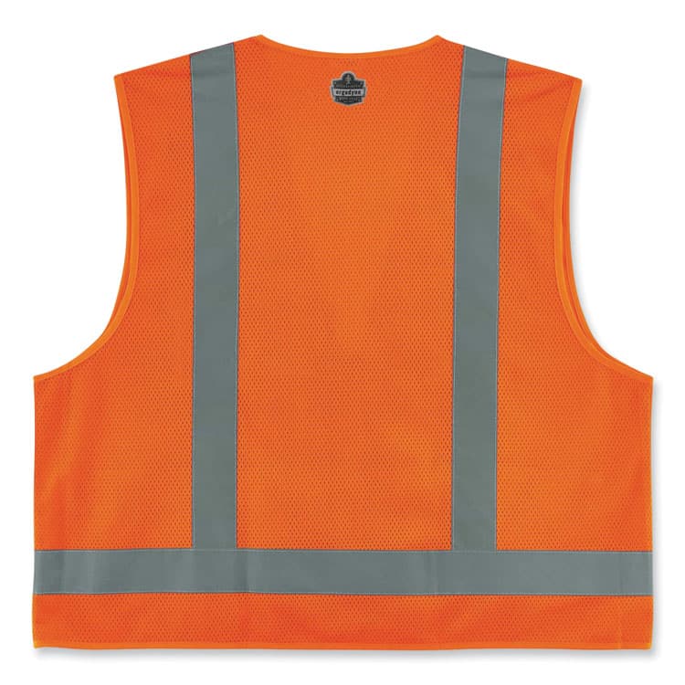ERGODYNE CORPORATION GloWear 8249Z Class 2 Economy Surveyors Zipper Vest, Polyester, 4X-Large/5X-Large, Orange (EGO24019) thumbnail 3