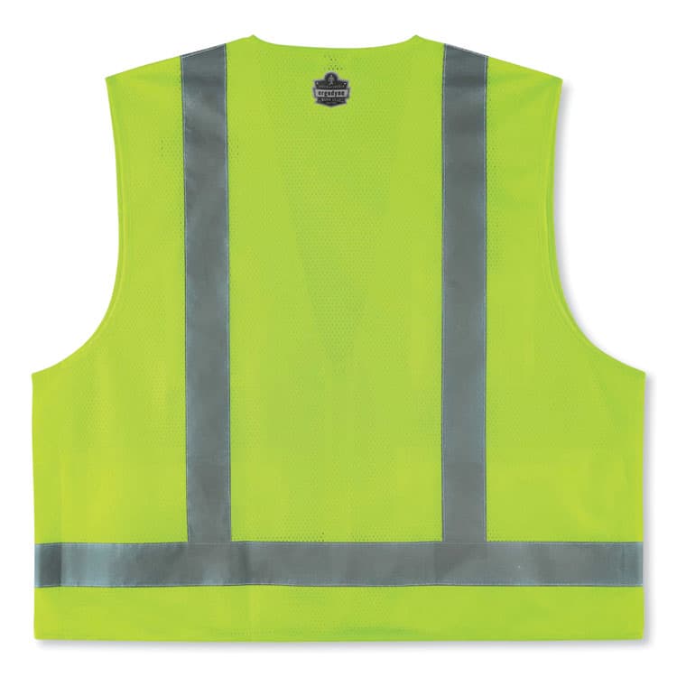 ERGODYNE CORPORATION GloWear 8249Z Class 2 Economy Surveyors Zipper Vest, Polyester, Large/X-Large, Lime (EGO24025) thumbnail 3