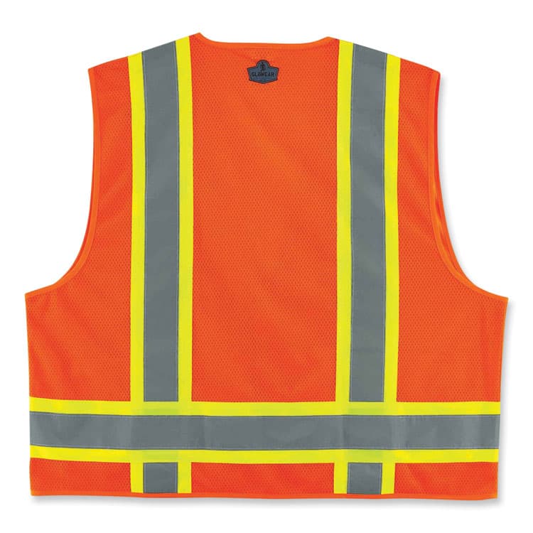 ERGODYNE CORPORATION GloWear 8248Z Class 2 Two-Tone Surveyors Zipper Vest, Polyester, Large/X-Large, Orange (EGO24065) thumbnail 2