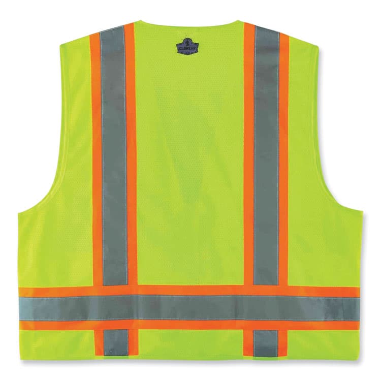 ERGODYNE CORPORATION GloWear 8248Z Class 2 Two-Tone Surveyors Zipper Vest, Polyester, Small/Medium, Lime (EGO24073) thumbnail 2