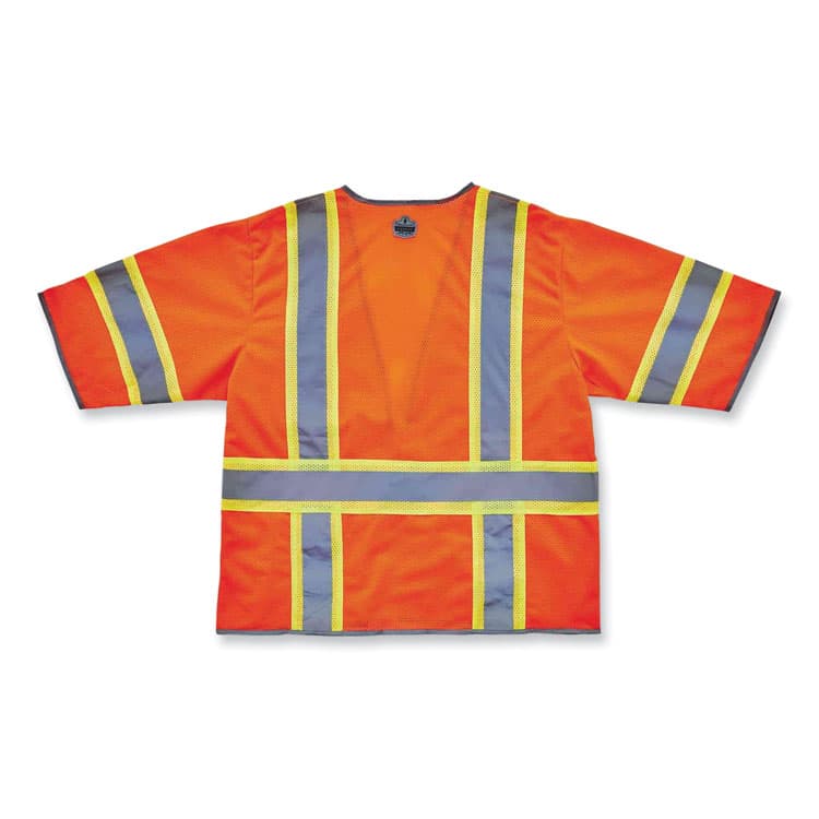 ERGODYNE CORPORATION GloWear 8346Z Class 3 Two-Tone Hi-Vis Surveyor Zipper Vest, Large/X-Large, Orange (EGO24155) thumbnail 3