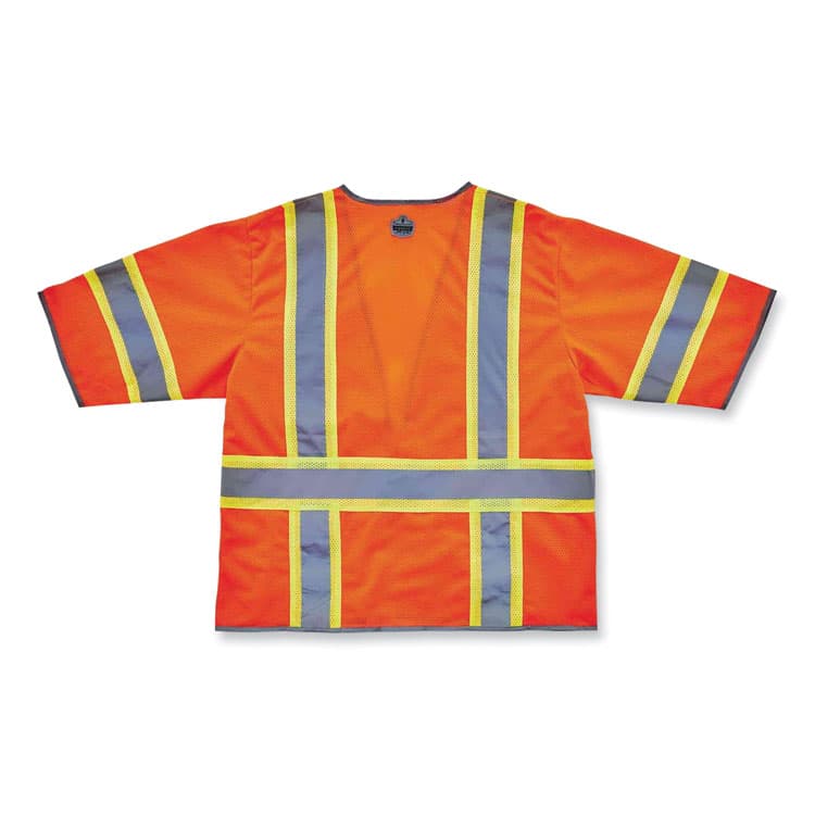 ERGODYNE CORPORATION GloWear 8346Z Class 3 Two-Tone Hi-Vis Surveyor Zipper Vest, 4X-Large/5X-Large, Orange (EGO24159) thumbnail 3