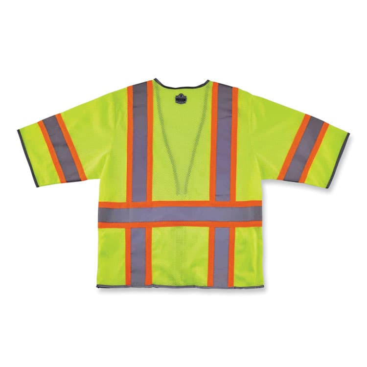 ERGODYNE CORPORATION GloWear 8346Z Class 3 Two-Tone Hi-Vis Surveyor Zipper Vest, Large/X-Large, Lime (EGO24165) thumbnail 3