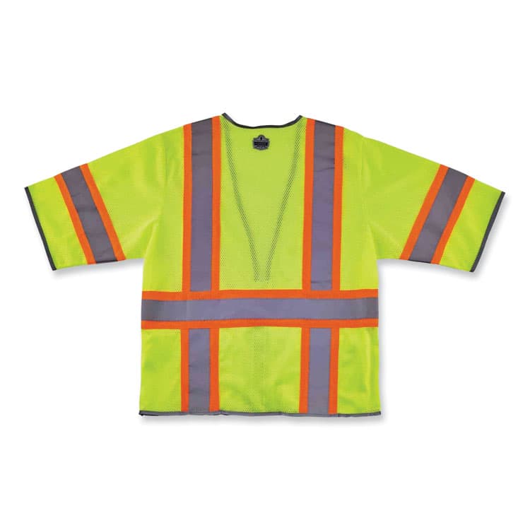 ERGODYNE CORPORATION GloWear 8346Z Class 3 Two-Tone Hi-Vis Surveyor Zipper Vest, 4X-Large/5X-Large, Lime (EGO24169) thumbnail 3
