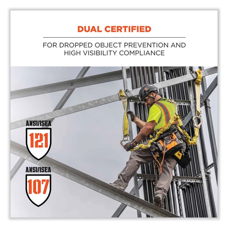 ERGODYNE CORPORATION GloWear 8231TV Class 2 Hi-Vis Tool Tethering Safety Vest, Polyester, Small/Medium, Lime (EGO24173) thumbnail 3