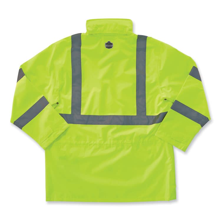ERGODYNE CORPORATION GloWear 8365 Class 3 Hi-Vis Rain Jacket, Polyester, Large, Lime (EGO24324) thumbnail 2