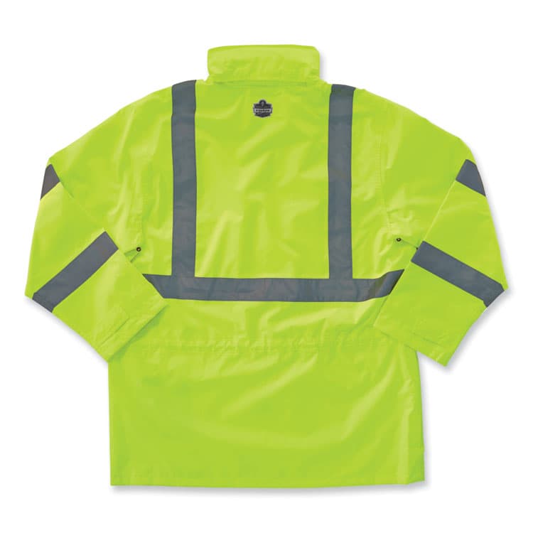 ERGODYNE CORPORATION GloWear 8365 Class 3 Hi-Vis Rain Jacket, Polyester, 2X-Large, Lime (EGO24326) thumbnail 2