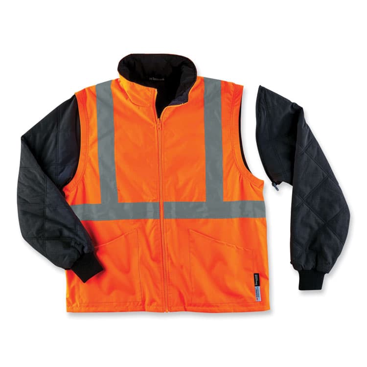 ERGODYNE CORPORATION GloWear 8385 Class 3 Hi-Vis 4-in-1 Jacket, 4X-Large, Orange (EGO24378) thumbnail 3
