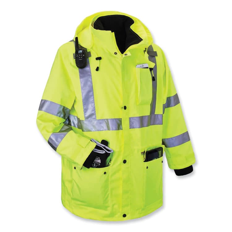ERGODYNE CORPORATION GloWear 8385 Class 3 Hi-Vis 4-in-1 Jacket, 3X-Large, Lime (EGO24387) thumbnail 4
