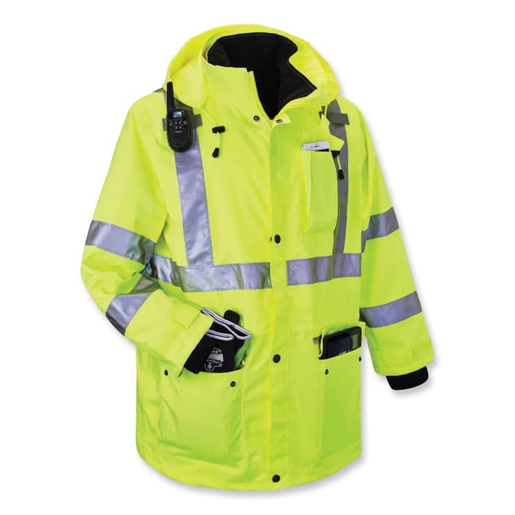 ERGODYNE CORPORATION GloWear 8385 Class 3 Hi-Vis 4-in-1 Jacket, 5X-Large, Lime (EGO24389) thumbnail 4