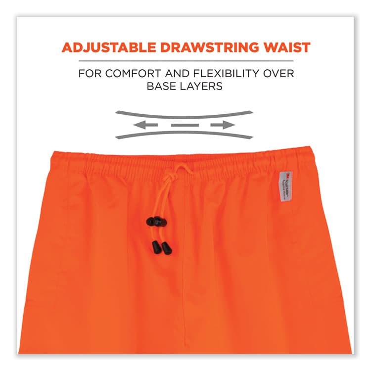 ERGODYNE CORPORATION GloWear 8915 Class E Hi-Vis Rain Pants, 4X-Large, Orange (EGO24418) thumbnail 4