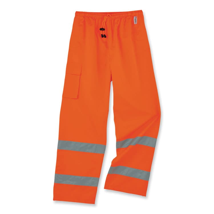 ERGODYNE CORPORATION GloWear 8915 Class E Hi-Vis Rain Pants, 5X-Large, Orange (EGO24419)