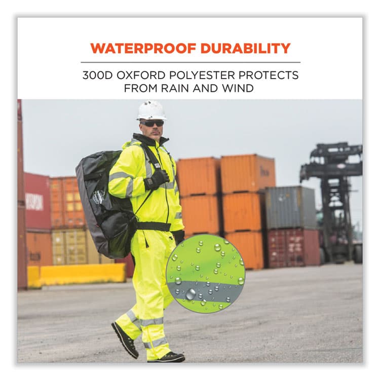 ERGODYNE CORPORATION GloWear 8915 Class E Hi-Vis Rain Pants, Medium, Lime (EGO24423) thumbnail 2