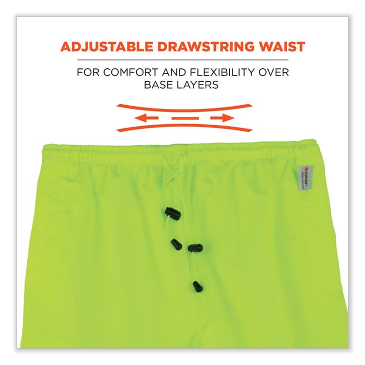 ERGODYNE CORPORATION GloWear 8915 Class E Hi-Vis Rain Pants, Medium, Lime (EGO24423) thumbnail 4
