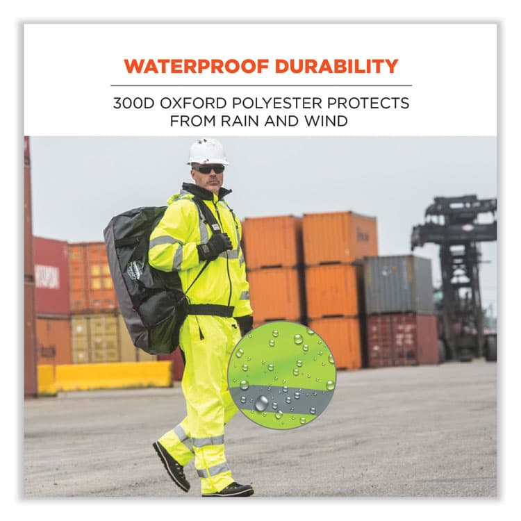 ERGODYNE CORPORATION GloWear 8915 Class E Hi-Vis Rain Pants, 3X-Large, Lime (EGO24427) thumbnail 2