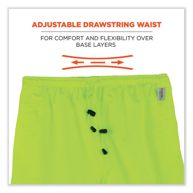 ERGODYNE CORPORATION GloWear 8915 Class E Hi-Vis Rain Pants, 4X-Large, Lime (EGO24428) thumbnail 4