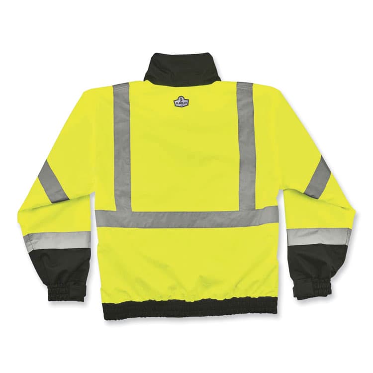 ERGODYNE CORPORATION GloWear 8379 Class 3 Hi-Vis Fleece Lined Bomber Jacket, Lime, Large (EGO24474) thumbnail 2