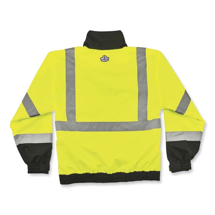 ERGODYNE CORPORATION GloWear 8379 Class 3 Hi-Vis Fleece Lined Bomber Jacket, Lime, 3X-Large (EGO24477) thumbnail 2