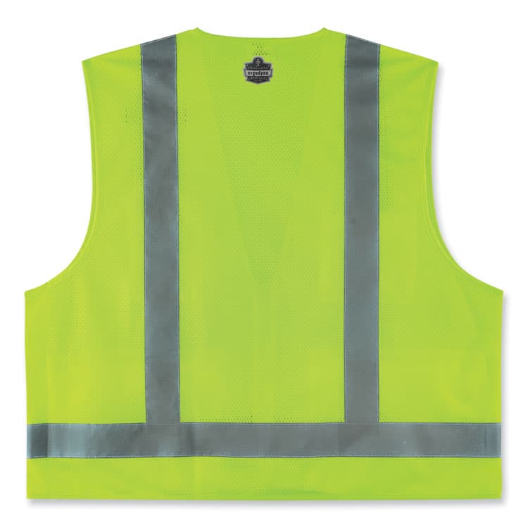 ERGODYNE CORPORATION GloWear 8249Z-S Single Size Class 2 Economy Surveyors Zipper Vest, Polyester, Medium, Lime (EGO24503) thumbnail 3