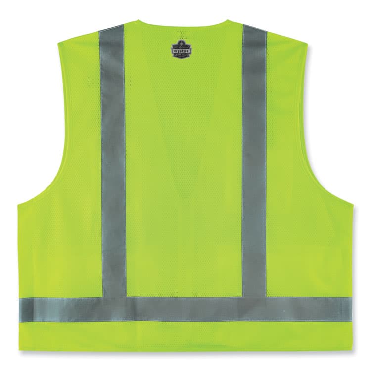 ERGODYNE CORPORATION GloWear 8249Z-S Single Size Class 2 Economy Surveyors Zipper Vest, Polyester, 5X-Large, Lime (EGO24509) thumbnail 3