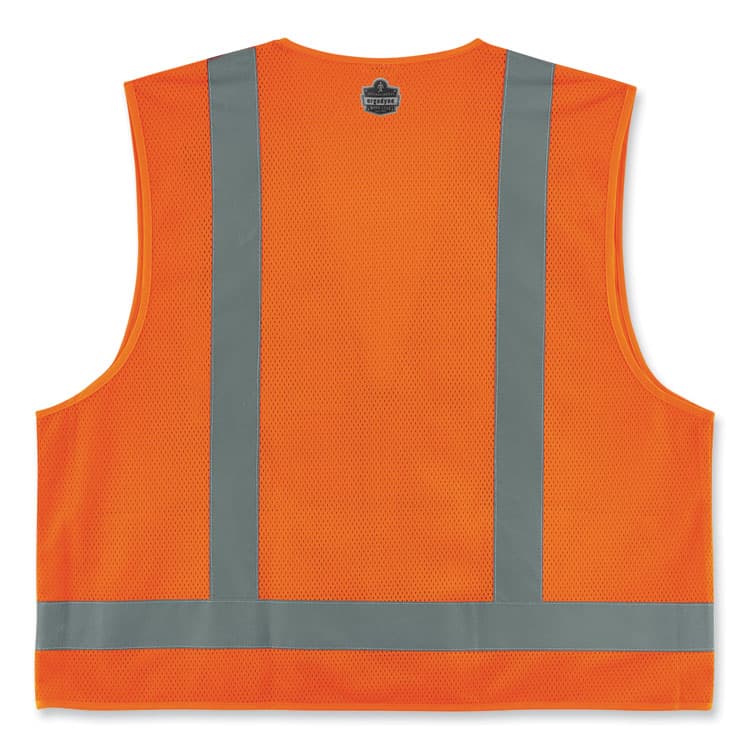 ERGODYNE CORPORATION GloWear 8249Z-S Single Size Class 2 Economy Surveyors Zipper Vest, Polyester, 4X-Large, Orange (EGO24518) thumbnail 3
