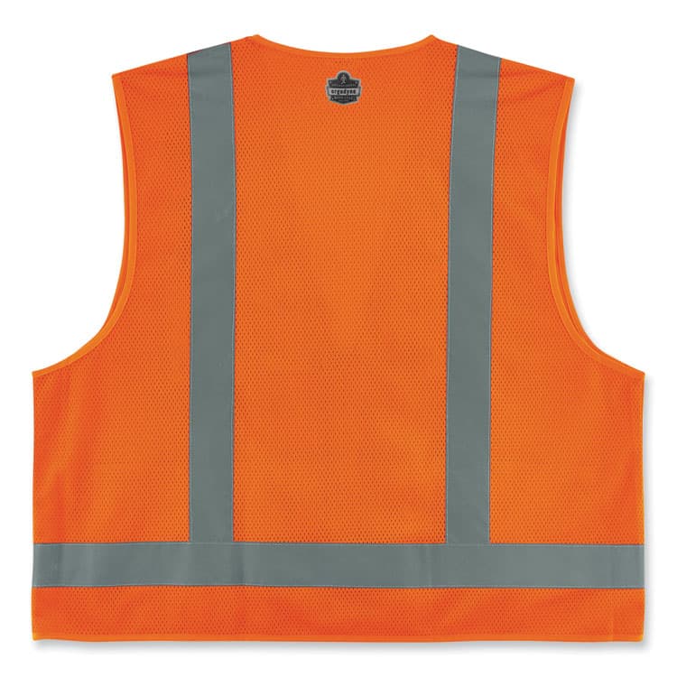 ERGODYNE CORPORATION GloWear 8249Z-S Single Size Class 2 Economy Surveyors Zipper Vest, Polyester, 5X-Large, Orange (EGO24519) thumbnail 3