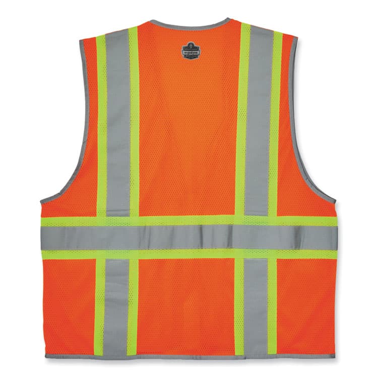 ERGODYNE CORPORATION GloWear 8246Z-S Single Size Class 2 Two-Tone Mesh Vest, Polyester, 5X-Large, Orange (EGO24579) thumbnail 3