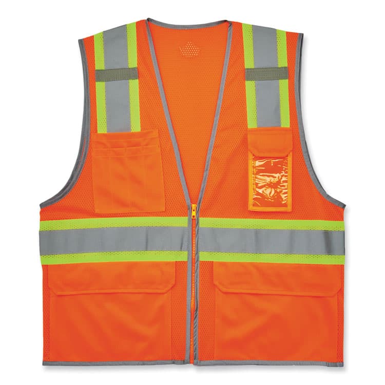 ERGODYNE CORPORATION GloWear 8246Z-S Single Size Class 2 Two-Tone Mesh Vest, Polyester, 2X-Large, Orange (EGO24576)
